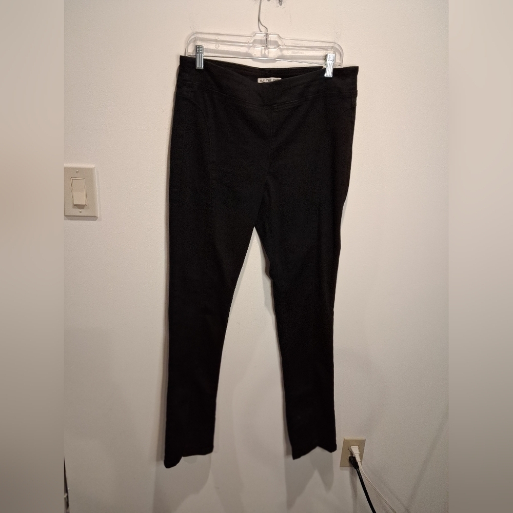 Free People Size M Black Double Dutch Slit Skinny Pull On Pants